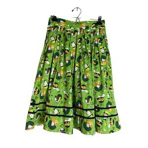 Banned Apparel Skirt Size XS Dancing Days Retro Green Pleated Flapper Women